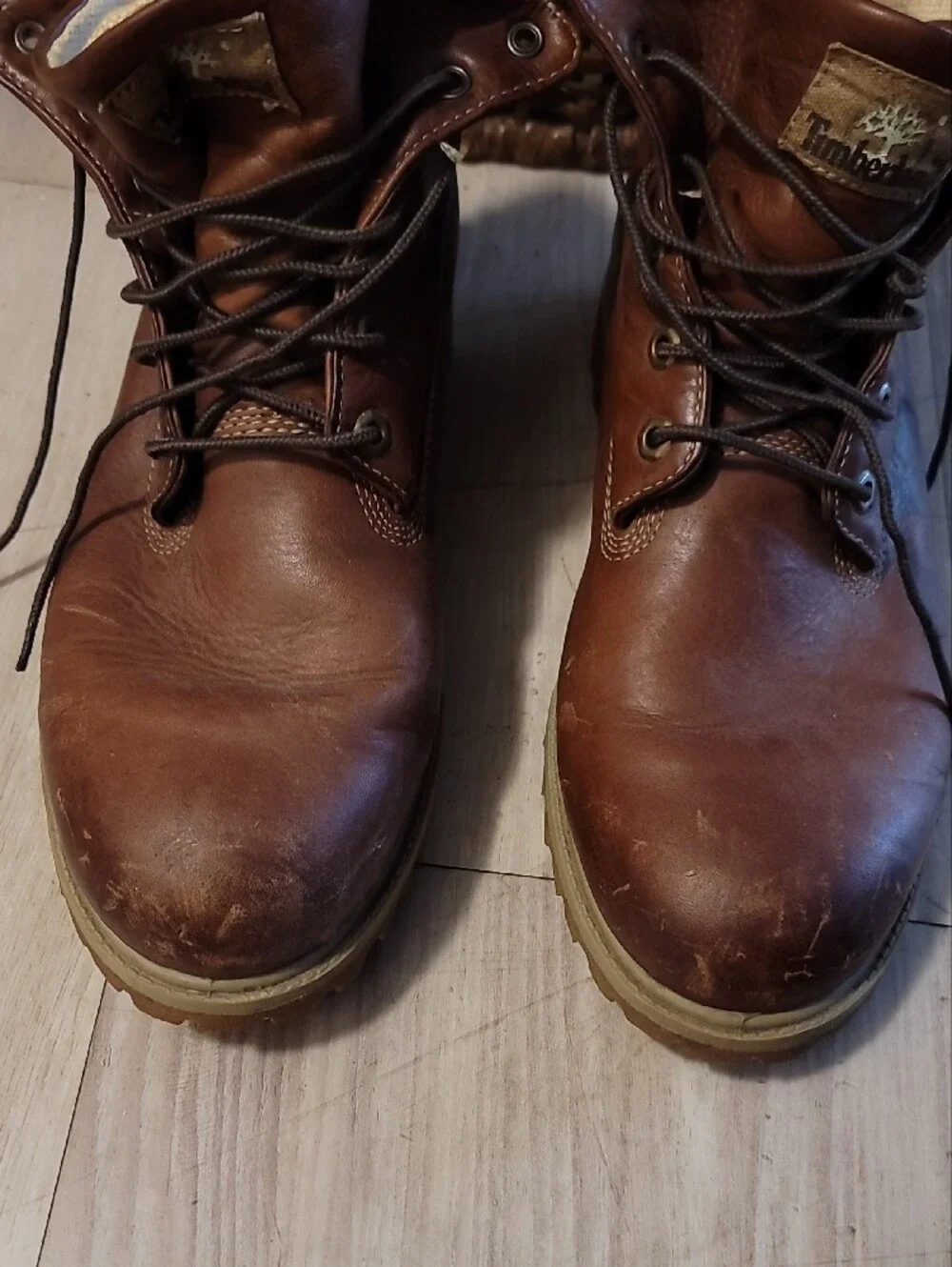 Timberland Men’s Chestnut Leather Lace-Up Work Boots